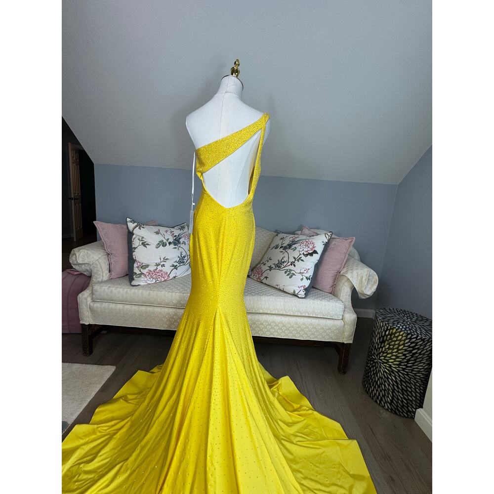 Sherri Hill Golden Hour Crystal One-Shoulder Gown NWT Size 8 | $480 MSRP | TLC - Picture 4 of 15